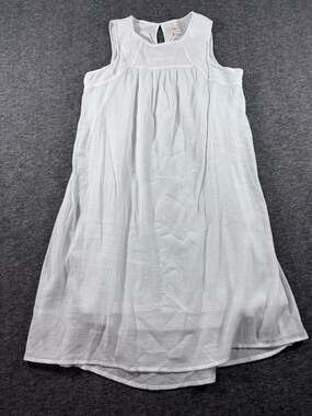 California Happenings Girls White Sleeveless Keyhole Back Dress Size L 12-14